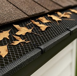 Mise en place de grillage sur les gouttières